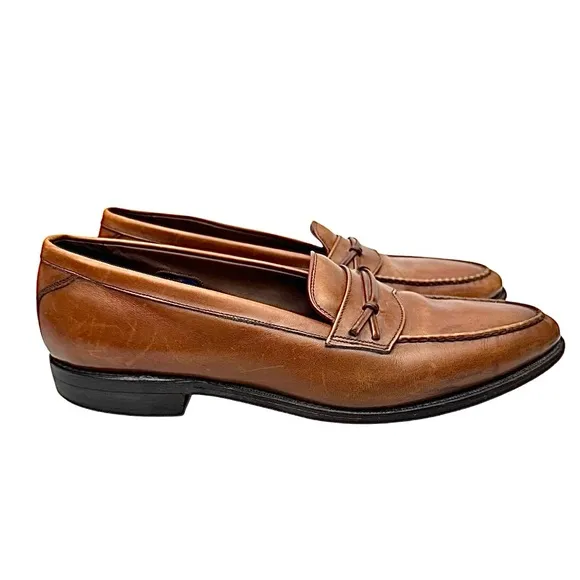 Allen Edmonds Men's Barrington Tan Brown Leather Strap Moc Loafers Size 10 A