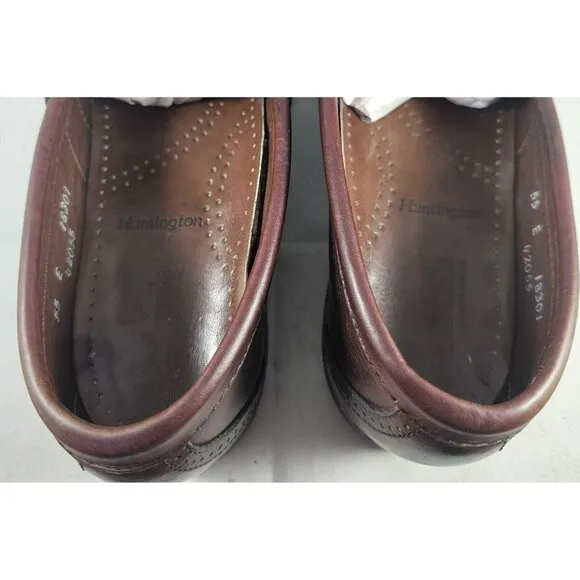 Allen Edmonds Men's Huntington Burgundy Leather Slip-On Penny Loafers Size 5.5E