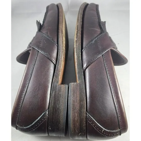 Allen Edmonds Men's Huntington Burgundy Leather Slip-On Penny Loafers Size 5.5E