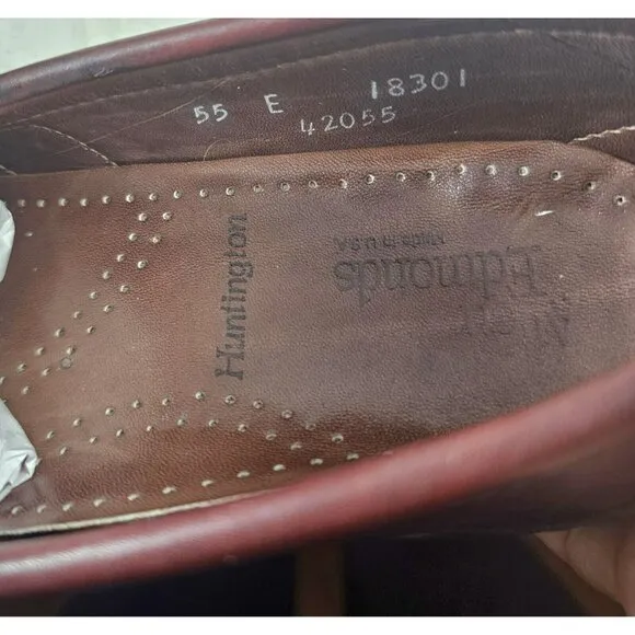 Allen Edmonds Men's Huntington Burgundy Leather Slip-On Penny Loafers Size 5.5E