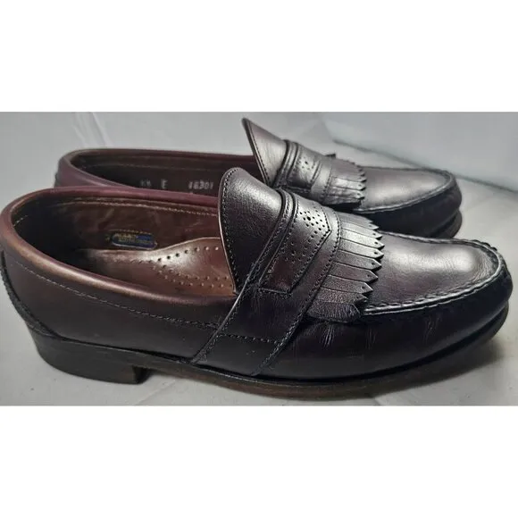 Allen Edmonds Men's Huntington Burgundy Leather Slip-On Penny Loafers Size 5.5E