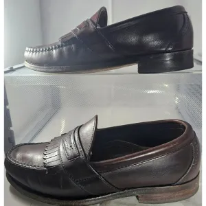Allen Edmonds Men's Huntington Burgundy Leather Slip-On Penny Loafers Size 5.5E