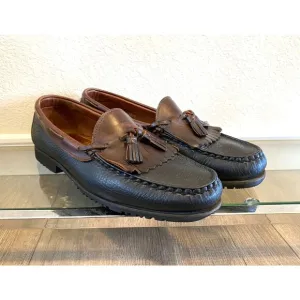 Allen Edmonds Nashua Loafers Tasseled Kiltie Black Brown Leather Mens 11 D