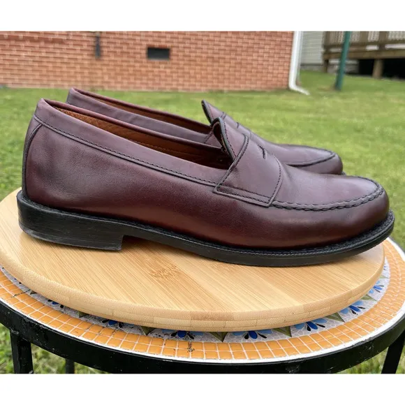 Allen Edmonds Patriot Size 9.5 3E Wide Mens Leather Penny Loafer Burgundy NEW