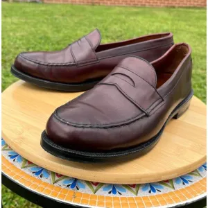 Allen Edmonds Patriot Size 9.5 3E Wide Mens Leather Penny Loafer Burgundy NEW