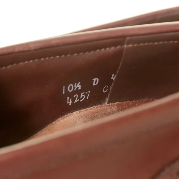 Allen Edmonds Wakefield Leather Wingtip Kiltie Brown Slip On Loafers Mens 10.5 D