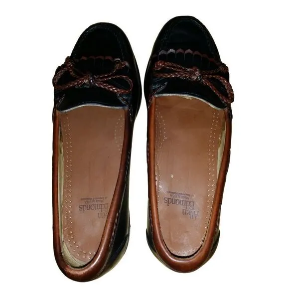 Allen Edmonds Woodstock Merlot Loafers Men Sz 9 D Two Tone Black Brown Leather 3