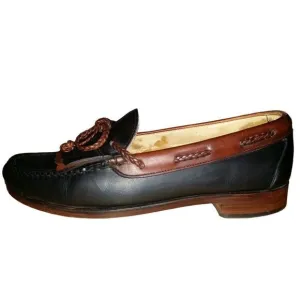 Allen Edmonds Woodstock Merlot Loafers Men Sz 9 D Two Tone Black Brown Leather 3