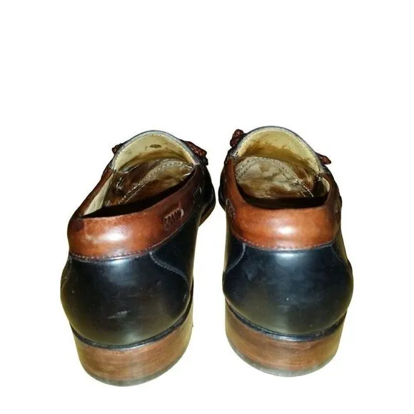 Allen Edmonds Woodstock Merlot Loafers Men Sz 9 D Two Tone Black Brown Leather 3