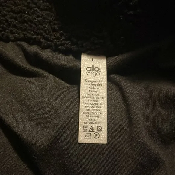Alo Black Sherpa Jacket Size L