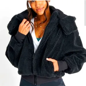 Alo Black Sherpa Jacket Size L