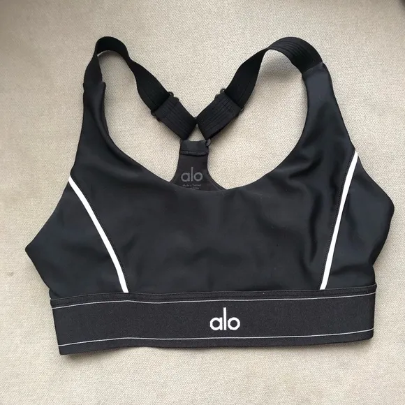 Alo Yoga Airlift Suit Up Bra Black/White S