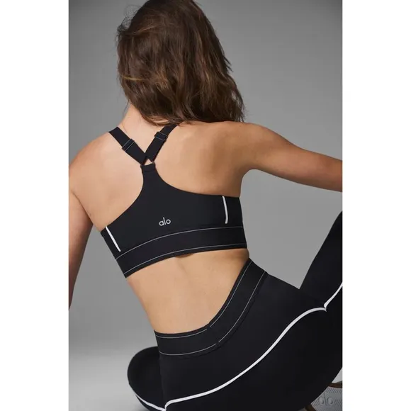 Alo Yoga Airlift Suit Up Bra Black/White S