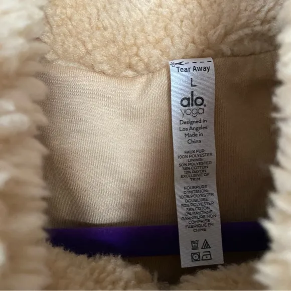 ALO Yoga Foxy Sherpa Jacket Camel Puffer Jacket Plush Insulated Outerwear large