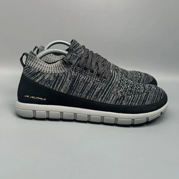 Altra Vali Mens 8 Gray Black Knit Mesh Athletic Running Sneakers Lace-Up Low Top