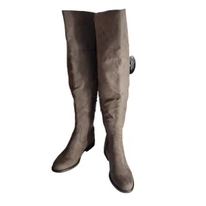 American Rag Adarra Over The Knee Taupe Suede Boot Zipper Size 7.5