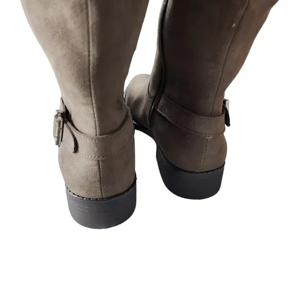 American Rag Adarra Over The Knee Taupe Suede Boot Zipper Size 7.5