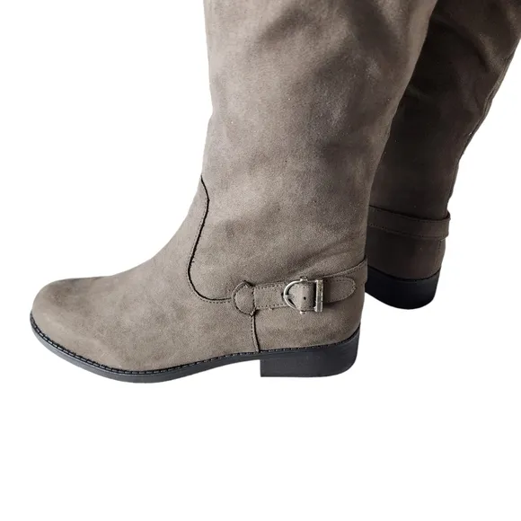 American Rag Adarra Over The Knee Taupe Suede Boot Zipper Size 7.5