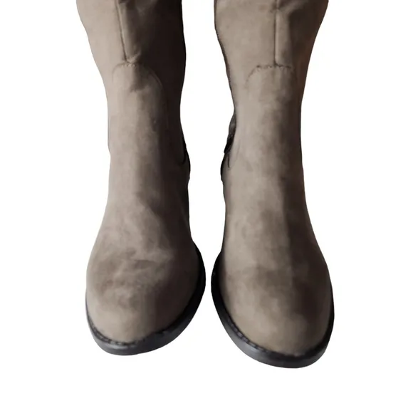 American Rag Adarra Over The Knee Taupe Suede Boot Zipper Size 7.5
