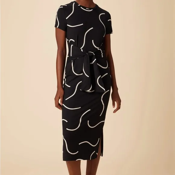 Amour Vert Colombe Viscose Knit Dress - Waves print