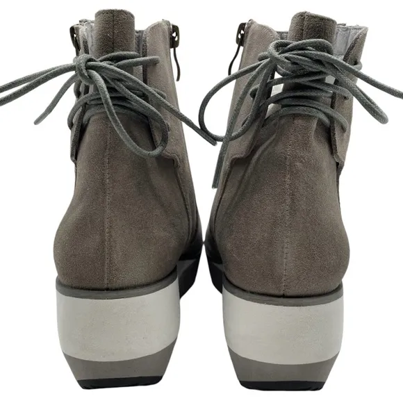 Antelope Womens Shoes Fran Wedge Boot Sz 8 Gray Suede Leather Platform Fall New