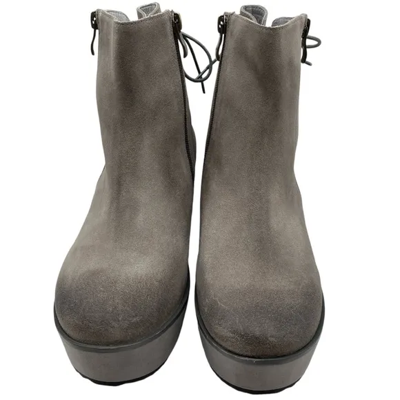 Antelope Womens Shoes Fran Wedge Boot Sz 8 Gray Suede Leather Platform Fall New