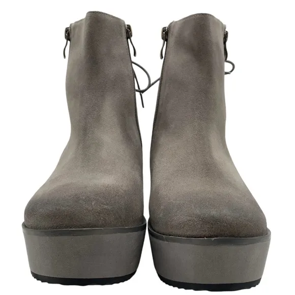 Antelope Womens Shoes Fran Wedge Boot Sz 8 Gray Suede Leather Platform Fall New