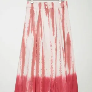 Anthropologie Ansley Tie-Dye Wrap Midi Skirt Pink