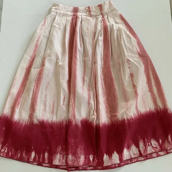 Anthropologie Ansley Tie-Dye Wrap Midi Skirt Pink