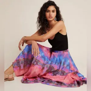 Anthropologie Bl-nk Joni Tie-Dye Midi Skirt