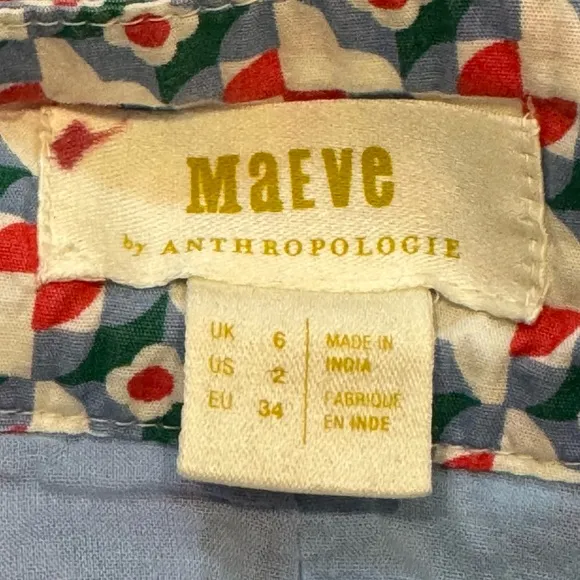 Anthropologie Maeve Pleated Mini Skirt Sz 2