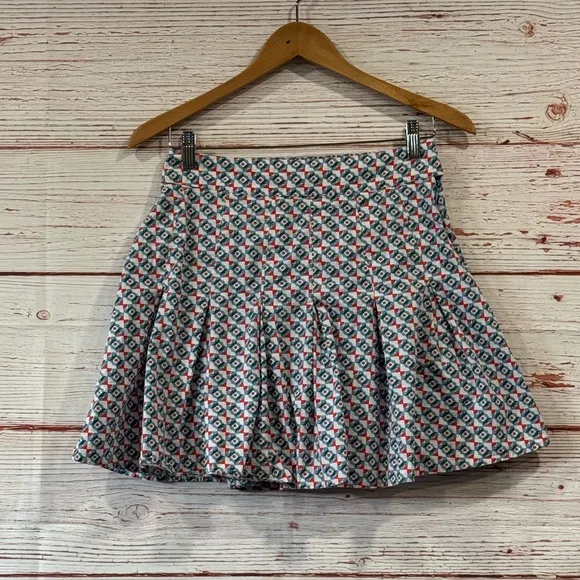 Anthropologie Maeve Pleated Mini Skirt Sz 2