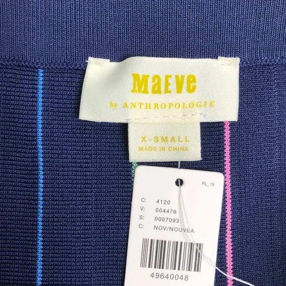 Anthropologie Maeve Rainbow Pleated Contrast Skirt