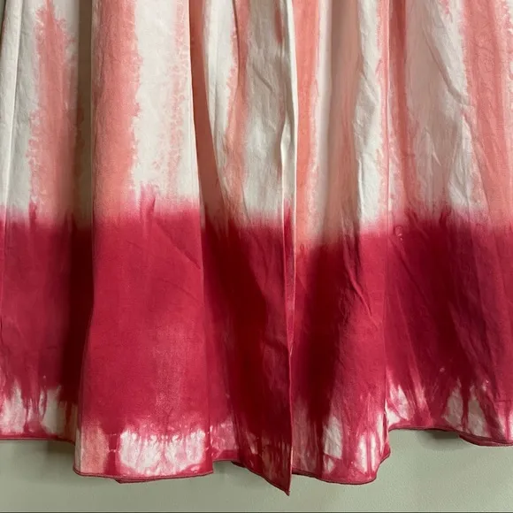 Anthropologie Tiny Pink/Rose Ansley Tie-Dye Wrap Midi Skirt Size Large