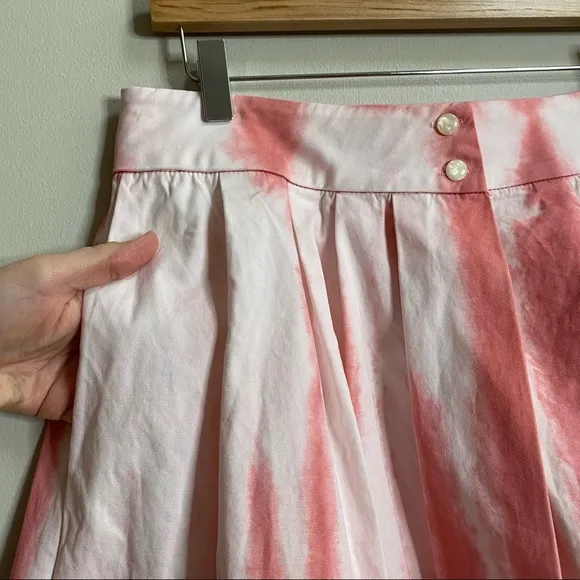 Anthropologie Tiny Pink/Rose Ansley Tie-Dye Wrap Midi Skirt Size Large