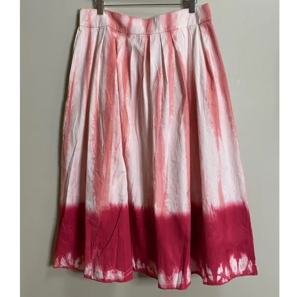 Anthropologie Tiny Pink/Rose Ansley Tie-Dye Wrap Midi Skirt Size Large