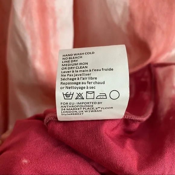 Anthropologie Tiny Pink/Rose Ansley Tie-Dye Wrap Midi Skirt Size Large