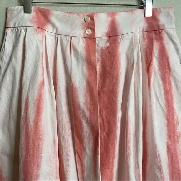 Anthropologie Tiny Pink/Rose Ansley Tie-Dye Wrap Midi Skirt Size Large