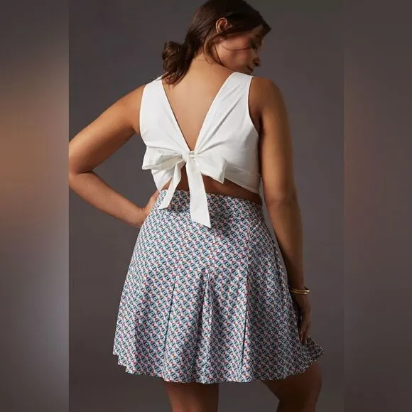 Anthropologie Maeve Pleated Mini Skirt Plus Size