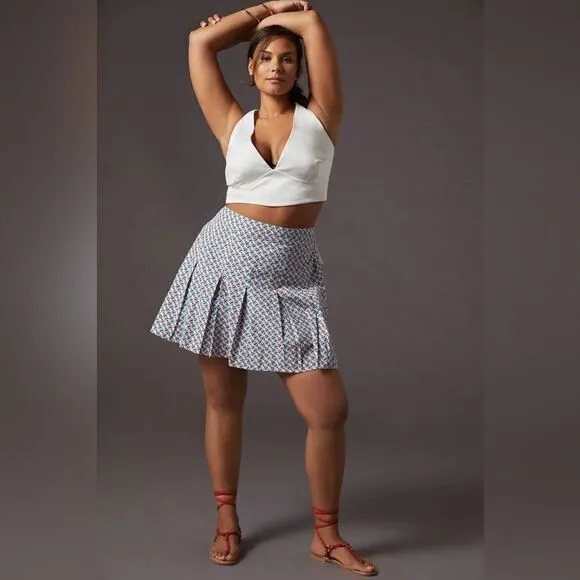 Anthropologie Maeve Pleated Mini Skirt Plus Size