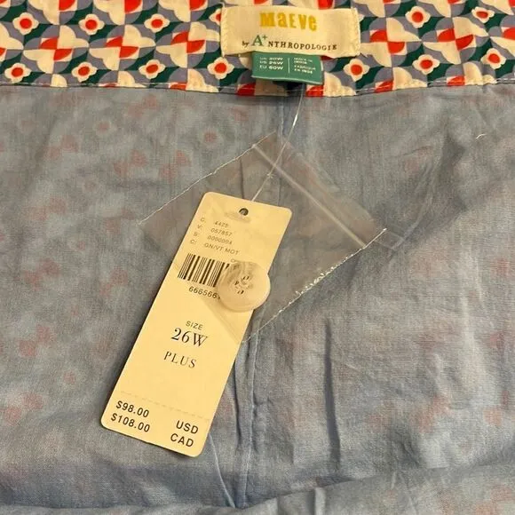 Anthropologie Maeve Pleated Mini Skirt Plus Size