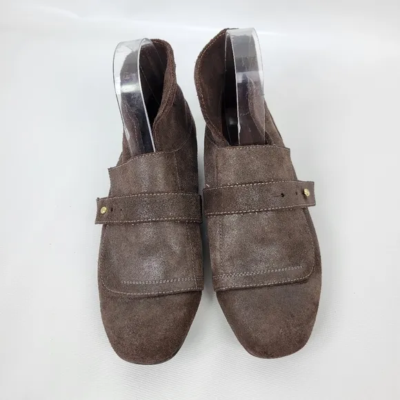 Anthropology Daniella Lehavi Shimering Brown Booties Sz 37 Like New Sz 6