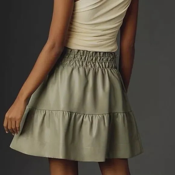 Anthropology The Somerset Mini Skirt: Faux Leather Edition medium