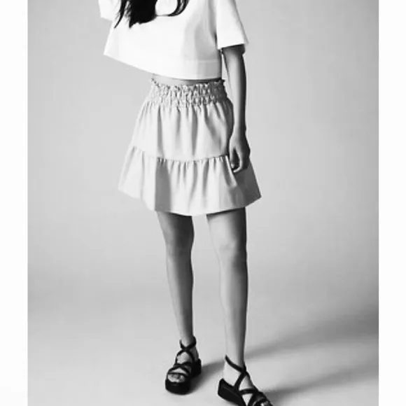 Anthropology The Somerset Mini Skirt: Faux Leather Edition medium