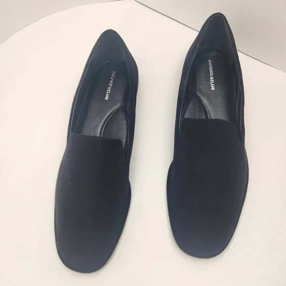 Antonio Melani loafers 9.5 black suede Aaron arch support flats formal new $120