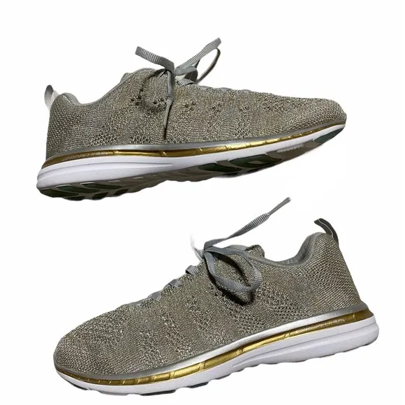 Apl Metallic Athletic Proloom Sneakers Athletic Jog Walk  Sz 7.5