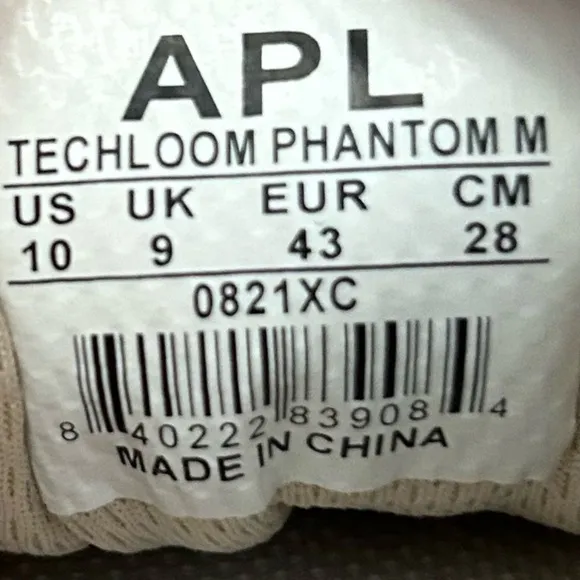 APL “Techloom Phantom” Men’s Knit Sneakers, Off White/Ivory, Size 10