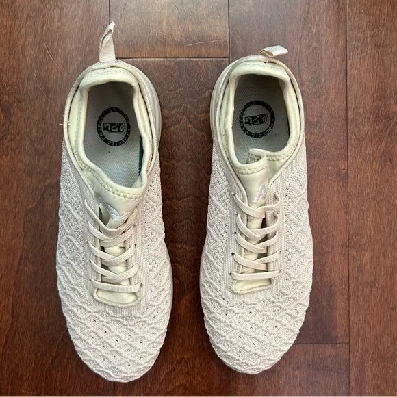 APL “Techloom Phantom” Men’s Knit Sneakers, Off White/Ivory, Size 10