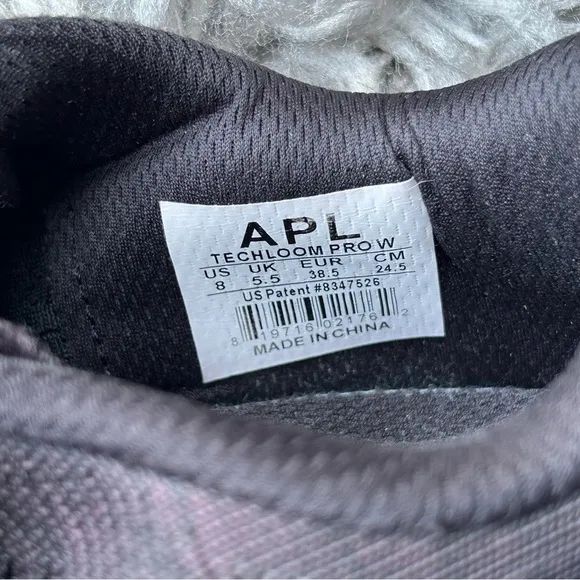 APL Techloom Pro black &amp; gray knit running sneakers women’s shoe size 8