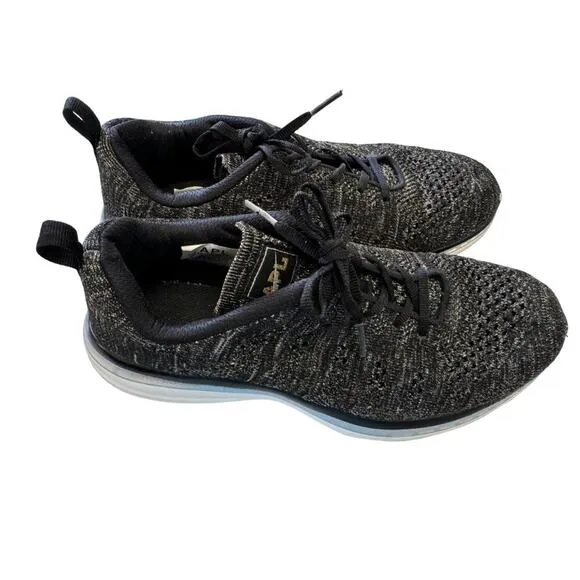 APL TECHLOOM PRO BLACK/GOLD HEATHER KNIT RUNNING SNEAKERS 9
